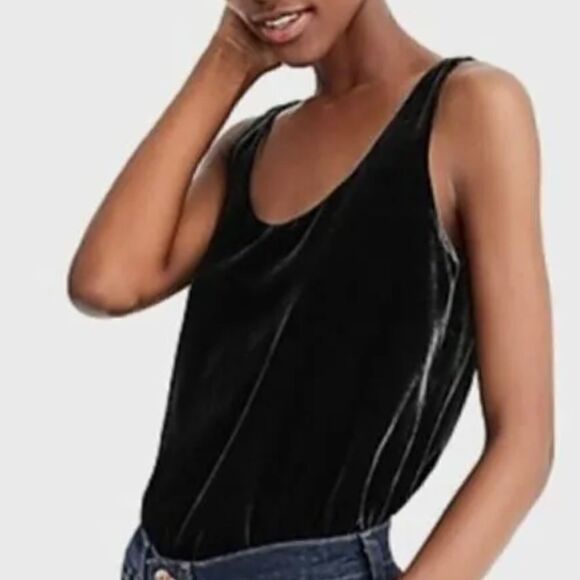 J.Crew Black Velvet Tank Top NWT 00 - Picture 1 of 4